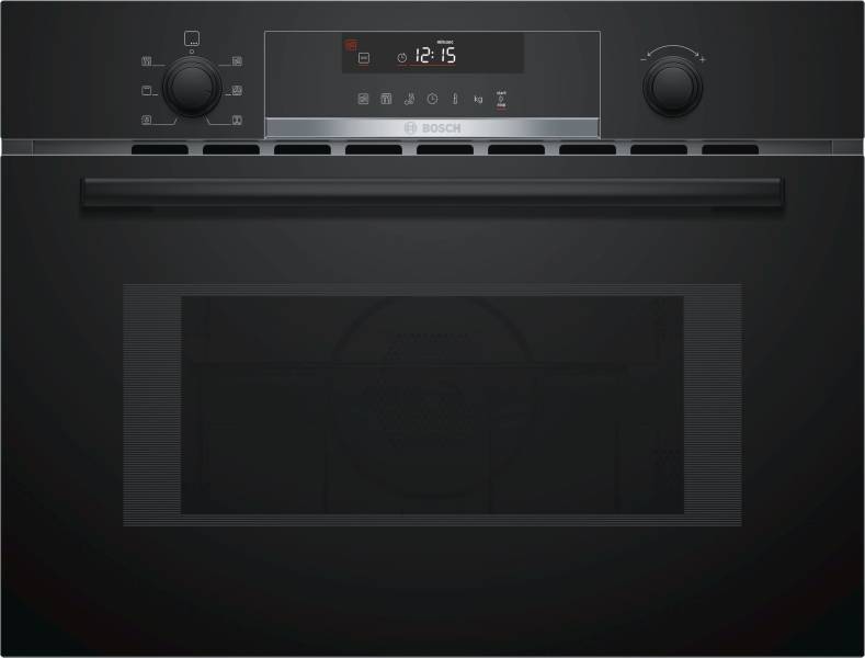Combi : four + micro-ondes Bosch CMA585MB0//-- ZWART vooraanzicht