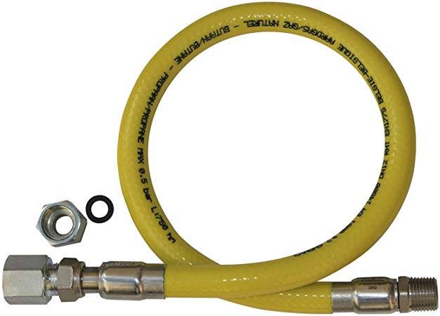 Kookplaat toebehoren Universeel/ past op ieder merk Gasslang 1m /11.040.191.00 vooraanzicht