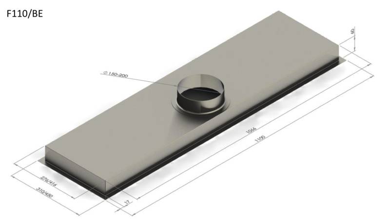Hotte aspirante sans moteur Venduro FD110/BE vooraanzicht