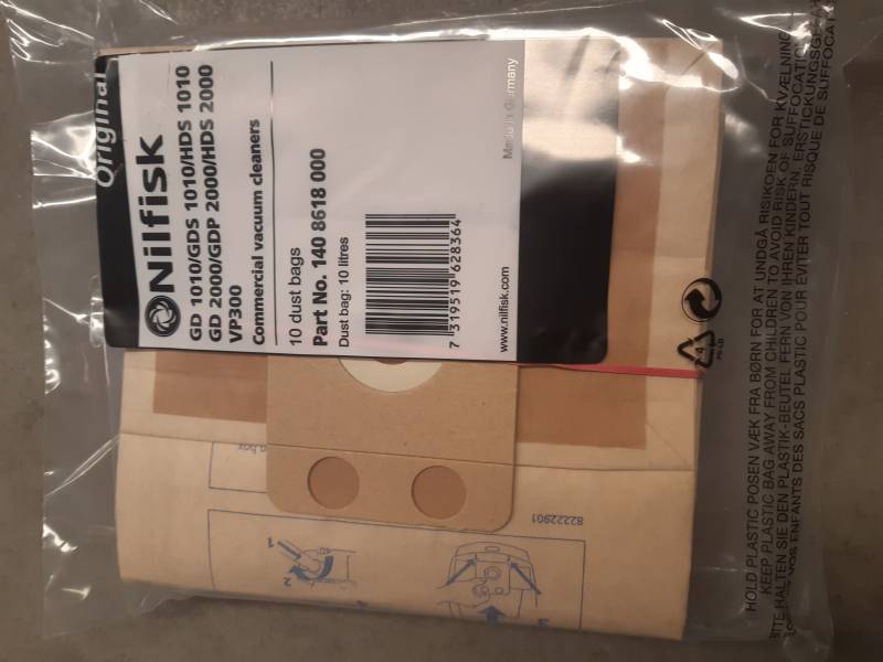 Stofzuigerzakken Nilfisk Stofzak Nilfisk VP300 vooraanzicht