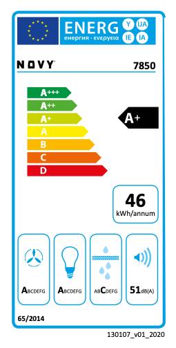Dampkap wand/schouw Novy 7850 / Novy Vision detail 6