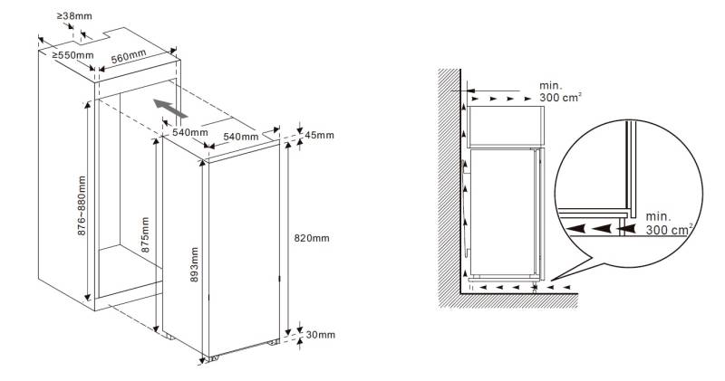 inbouw koelkast 88 cm hoog Exquisit EKS131-4-040E/vriesvak detail 3