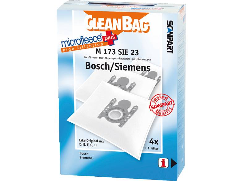 Sac d'aspirateur Siemens STOFZAK M173 D.E.F. vooraanzicht