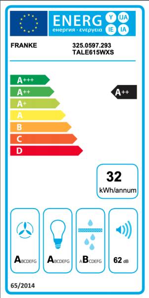 Dampkap wand/schouw Franke TALE615WXS detail 4