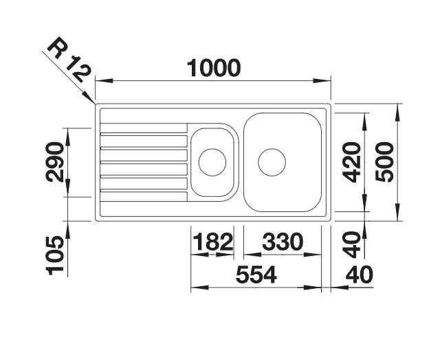 Evier 2 bassins Blanco 526623 detail 1