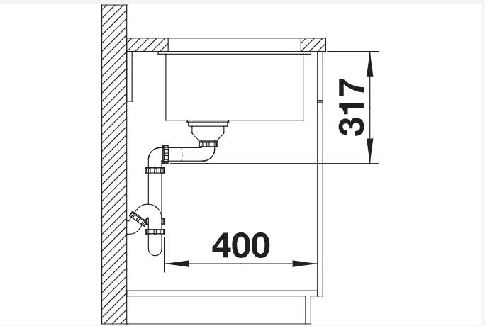 Evier 1 bassin Blanco 525176/** detail 2