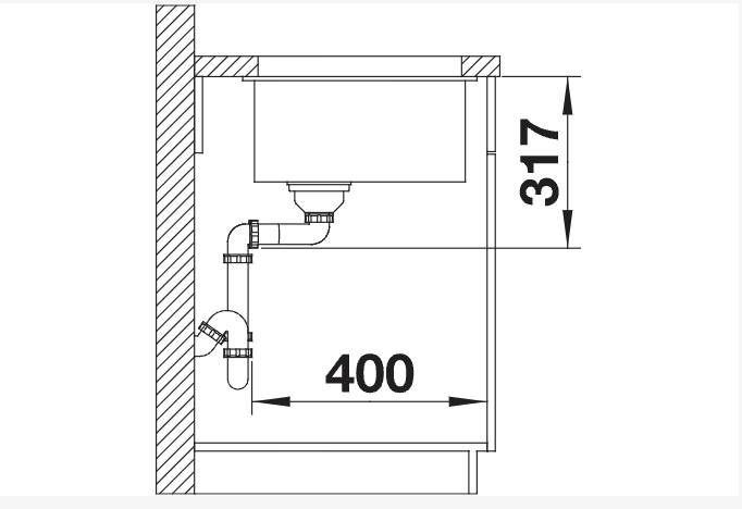 Evier 1 bassin Blanco 525174/** detail 2