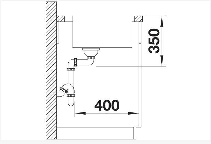 Enkele spoelbak Blanco 525957 detail 2