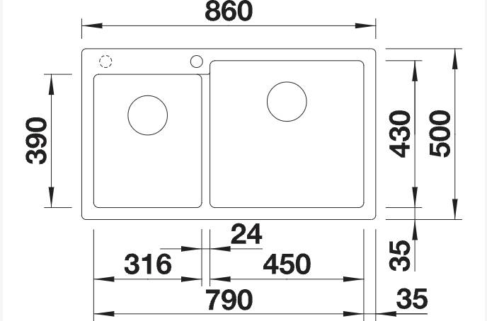 Evier 1 1/2 bassin Blanco 525958 detail 1