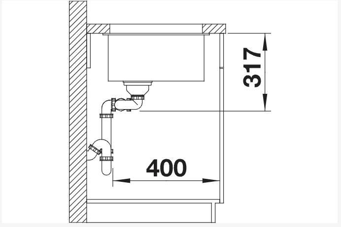 Anderhalve spoelbak Blanco 525991 detail 2
