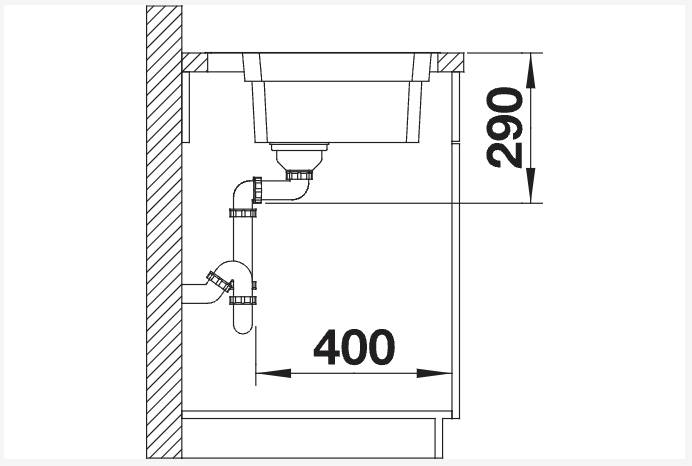 Enkele spoelbak Blanco 524274/** detail 2