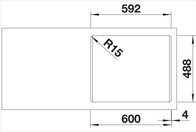 Enkele spoelbak Blanco 524731 detail 1