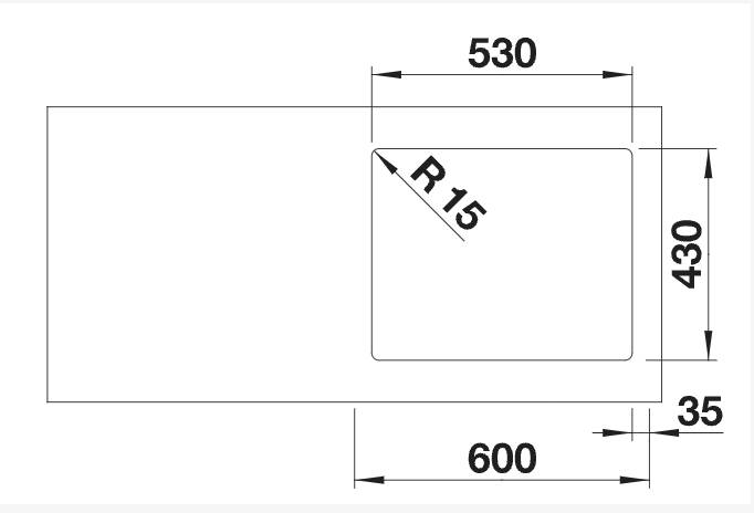 Enkele spoelbak Blanco 526123/** detail 1