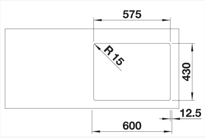 Evier 1 1/2 bassin Blanco 526131/** detail 1