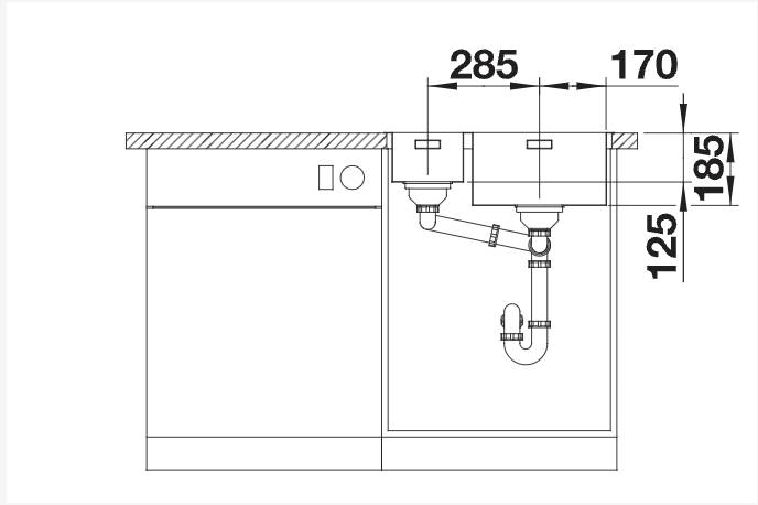 Dubbele spoelbak Blanco 526130/** detail 2
