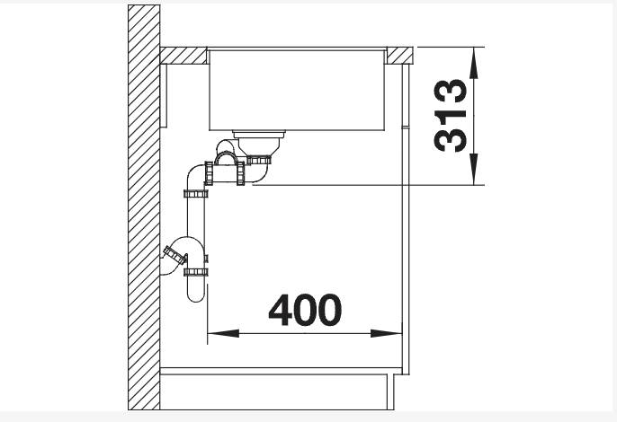 Evier 1 1/2 bassin Blanco 523569/** detail 2