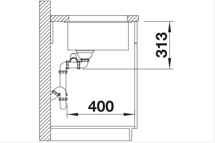 Evier 1 1/2 bassin Blanco 523549/** detail 2