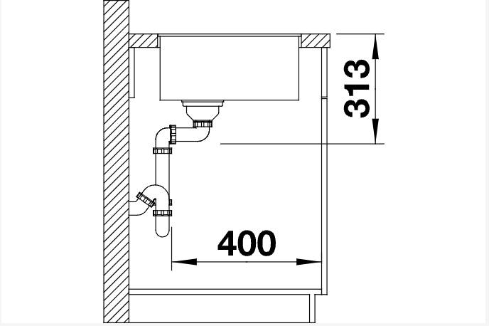 Evier 1 bassin Blanco 523421/** detail 2
