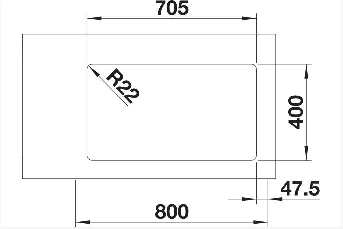 Anderhalve spoelbak Blanco 522989/** detail 1