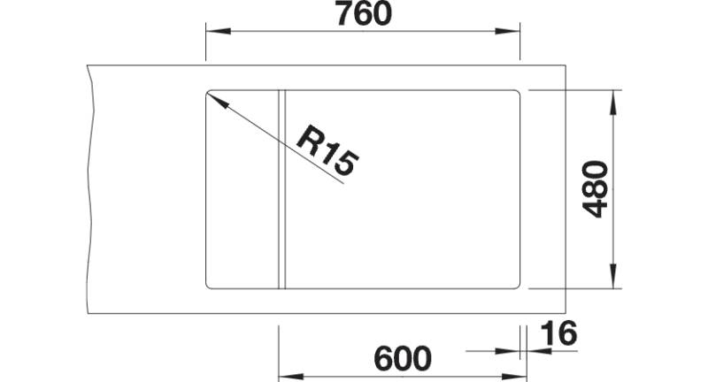 Enkele spoelbak Blanco 524838 detail 1