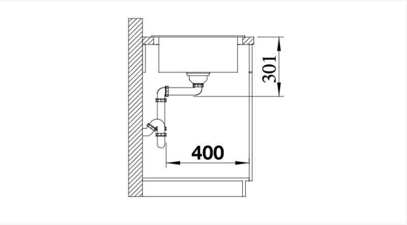 Evier 1 bassin Blanco 524838 detail 2