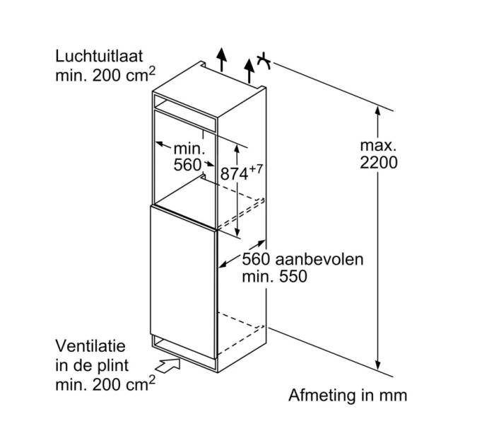 Frigo intégrable hauteur 88cm Siemens KI21R2FE1 detail 5